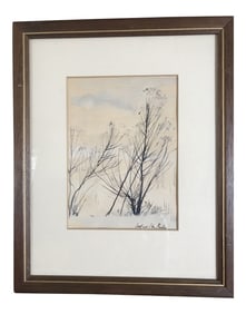 Oringinal Watercolor- Forest Snow Scene