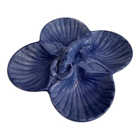 Late 20th Century Baum Bros Blue Lobster Divided Dish - Seashell Collection