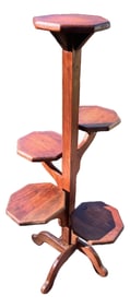 Vintage 1970s Wooden Multi-Tier Plant Stand