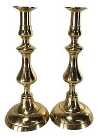 Vintage Empire-Style Brass Candlesticks – 12†Traditional