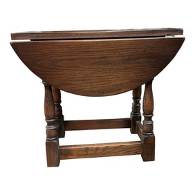 Mid 20th Century Side Oak Table With Drop Leafs