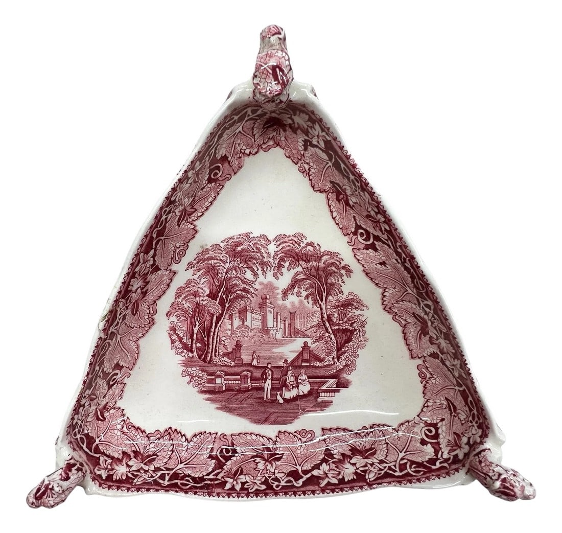 Masonâ€™s Vista England Red Transferware Dragon Head Bowl (1 of 4)