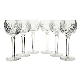 VTG Waterford Avoca Hock Wine Glasses (6) - Irish Crystal Luxury - Elegant Décor Accent -