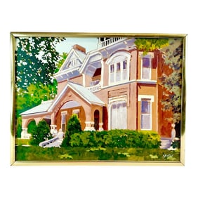 1970s Impressionist “Morning Sun†on a Victorian House Original