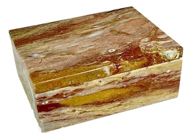 Vintage Mediterranean Italian Hollywood Regency Marble Box, Lidded.