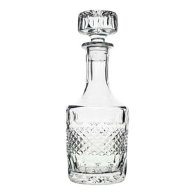 Cut Crystal Decanter With Criss Cross and Thumbprint Pattern – Mallet Stopper