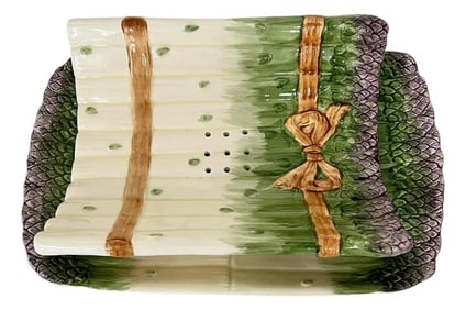 Asparagus “The Cultivated Garden†Pattern Cradle and Platter