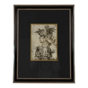 Framed Print of Knight Depicting Full Coat of Armor