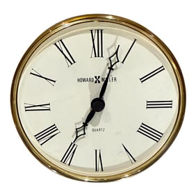 Mid Century Modern Howard MIller Jefferson Tabletop Clock Brass