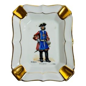 Vintage Porcelain Ashtray Catchall L. T, France Taillemite Made in France