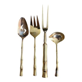 Vintage Gold Plated Serving Utensil Set- 4 Pieces