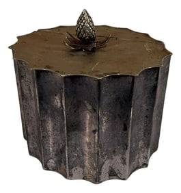 Hollywood Regency Godinger Box Safe Keep Tin Faux Bamboo