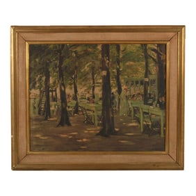Framed Pressure Motif Oude Wave After Max Liebermann Canvas Print