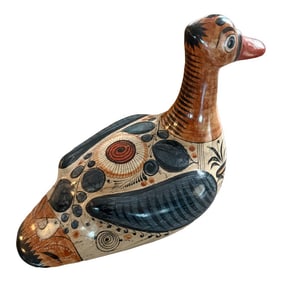 Large Vintage Tonala Pottery Duck