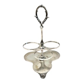 Vintage Silverplate Bar Decanter Cruet Stand