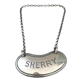 Vintage Horton & Allday Sterling Silver Decanter "Sherry" Tag - Stamped