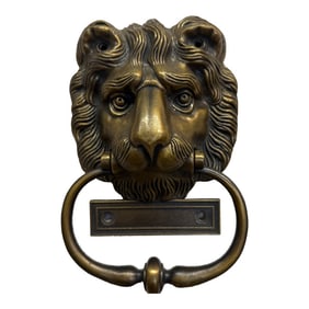 1970s Lion Door Knocker Brass Vintage