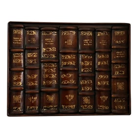 Vintage Theodore Alexander Faux Book Library Panel Facade