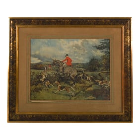 Framed Gilbert S. Wright Fox Hunting Print