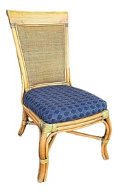 Mid-Century Modern Braxton Culler Rattan Bentwood Bamboo Wicker Dining Desk Accent Chair