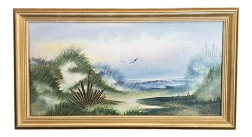 Seascape Painting Signed W Zeller Acrylic Framed