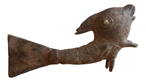 Vintage African Bronze Standing Fish