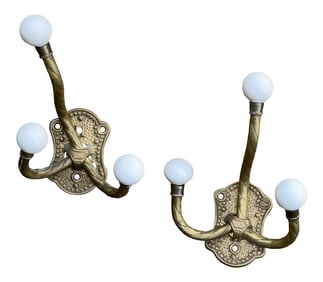 Vintage Brass Coat Hangers- a Pair