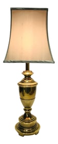 Ethan Allen Brass Table Lamp With Fluted Body