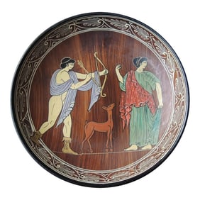 Vintage Greek Hand Painted Footed Krater Bowl