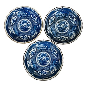 Andrea by Sadek 6.5†Chinoiserie Bamboo Pattern Decorative Bowls - Set of 3