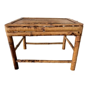 Vintage 1970’s Large Scorched Bamboo Plant Stand