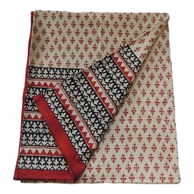 Black and Rust Hand-Blocked Indian Coverlet
