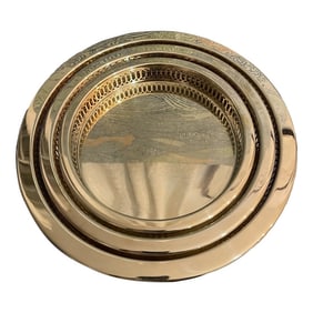 Vintage Brass Nesting Gallery Trays - a Set of 3