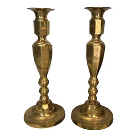 Pair of 1950s Brass Candlesticks