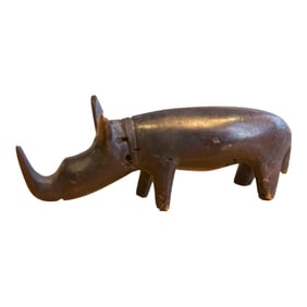 Vintage African Rhino With Dark Patina