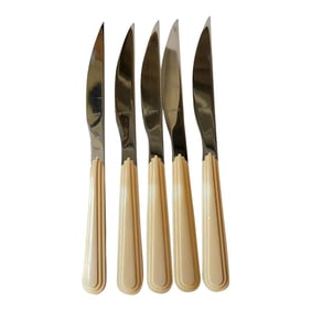 Vintage Art Deco Revival Hoffritz Skyscraper Steak Knives - Set of 5