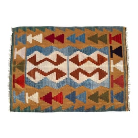 Turkish Rug Hand-Made Kilim Rug - 2'3" X 3'2"