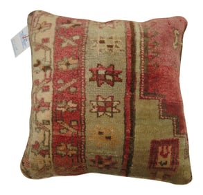 Small Vintage Turkish Rug Pillow
