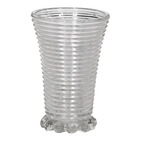 Depression Glass Manhattan Pattern Glass Vase by Anchor Hocking C. 1930's