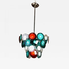 Murano Glass Art Deco Style Glass Disc Fixture
