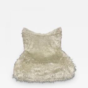 Low Slung Vintage Swivel Chair in New Fur