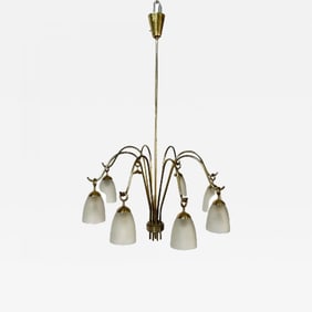 Angelo Lelli, Arredoluce, Italian Mid-Century Modern, Chandelier, Brass, 1960s