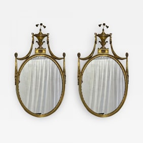 Pair of Adams Style Giltwood Wall Mirrors, Console or Commode Mirrors