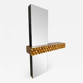 Paul Evans Console with Mirror, Mid Century Modern, 1978, Hollywood Regency