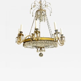 19th Century Empire Chandelier having Ten Lights, Dore Bronze, Neoclassical,