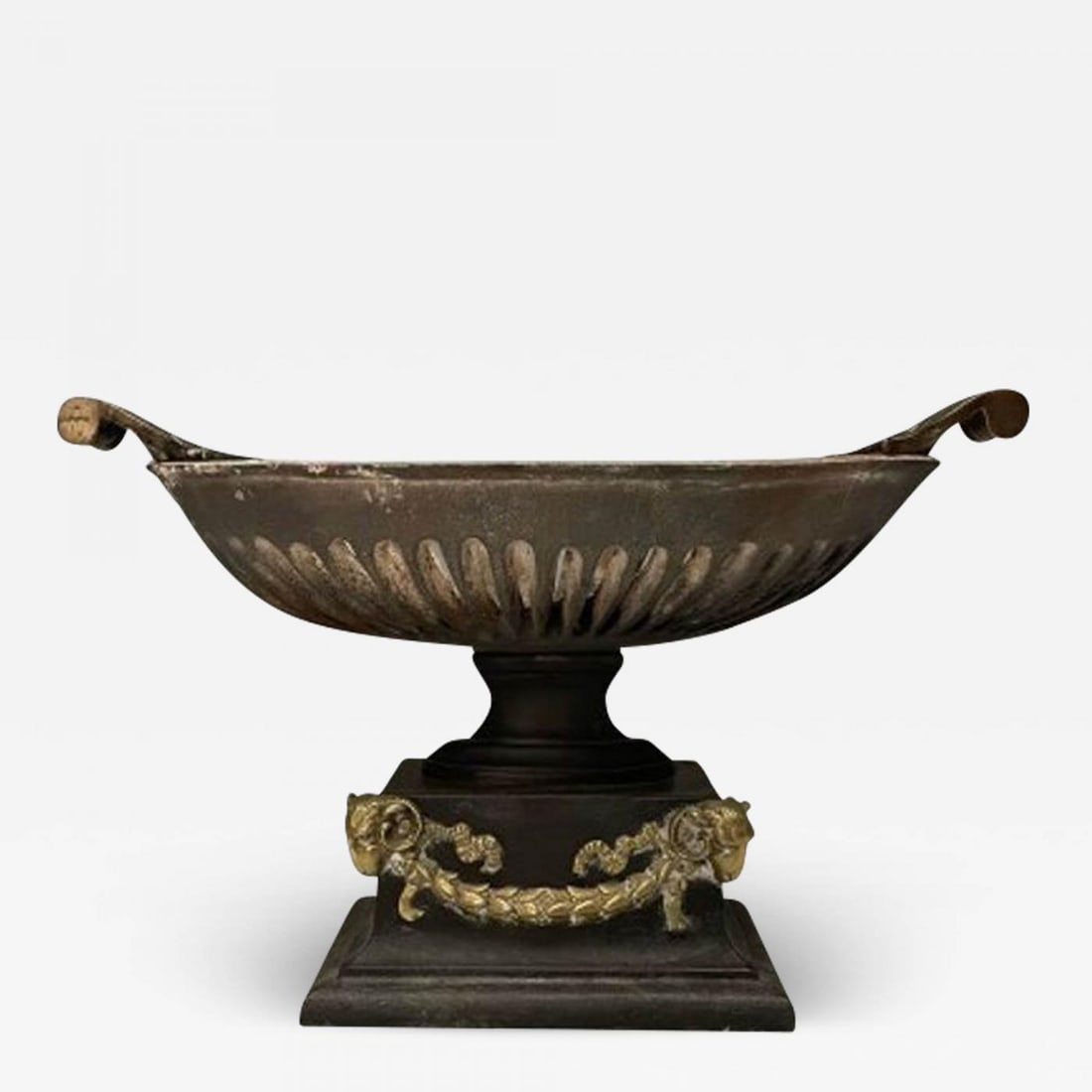 Regency, George III Style, Large Urn Planter, Cast Iron, Brass, England, 20th C. (1 of 11)