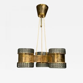 Swedish Mid-Century Modern, Pendant, Glass, Brass, Sweden, 1950s