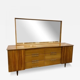 Mid-Century Modern Sideboard, Dresser, Attached Mirror, Bedroom Set,