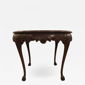 Georgian Centre Table, Circular on Ball and Claw Feet with Cabriole Legs