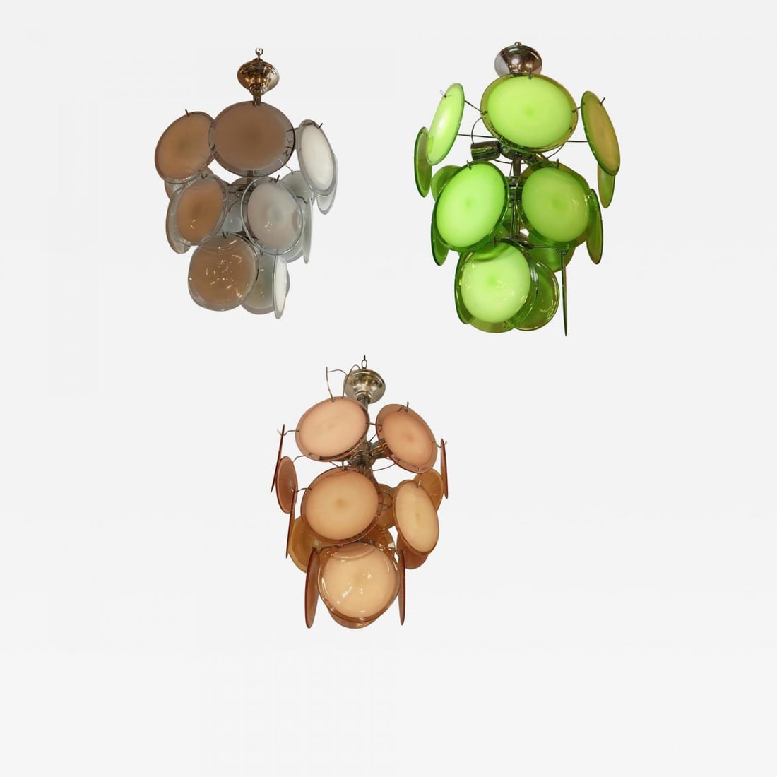 One of a Group of Murano Glass Circular Disk Ceiling Lights (1 of 9)